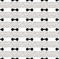 Seamless pattern with black bow tie on the white background . Royalty Free Stock Photo