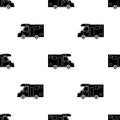 Seamless pattern with black cars on the white background. Royalty Free Stock Photo