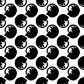 Seamless pattern with black cat silhouette background