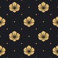 Seamless pattern black with flower