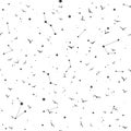 Seamless pattern with black flying birds in space or cosmos. Swallows, stars, constellations on white background Royalty Free Stock Photo