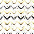 Seamless Pattern - Black and gold stripes on gold conftti and white background