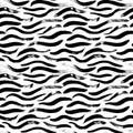 Seamless pattern with black grunge vector waves. Royalty Free Stock Photo