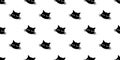 Seamless pattern of black heads of cats. Silhouette print. Abstract animal wallpaper and fabric design and decor. Illustration