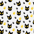 Mysterious Black Cat Pattern Royalty Free Stock Photo