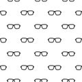 Seamless pattern with black Hipster Glasses. Unisex sunglasses texture Royalty Free Stock Photo