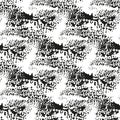 Seamless pattern with black inky smudges