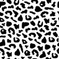 Seamless pattern with black jaguar leopard animal skin print texture fur