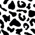 Seamless pattern with black jaguar leopard animal skin print texture fur Royalty Free Stock Photo