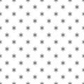 Seamless pattern with black line star or asterisk on white background