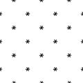 Seamless pattern with black line star or asterisk on white background