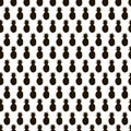 Seamless pattern with black pineapple.