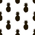 Seamless pattern with black pineapple.