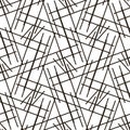 Vector black random lines seamless pattern background Royalty Free Stock Photo
