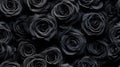 Seamless pattern. black roses beautifully arranged in top view. The theme is broken heart. Generative Ai.