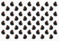 Seamless pattern of black rubber ducks in isolated white background. Royalty Free Stock Photo