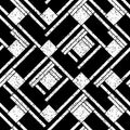 2344 Seamless pattern with black segments, modern stylish image. Royalty Free Stock Photo