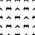 Seamless pattern with black silhouette of bats. Halloween texture. Vector illustration for design, web, wrapping paper, fabric Royalty Free Stock Photo