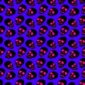 Seamless pattern of a black skull on a blue background.The pattern of the skull.Bright and colorful design for Halloween Royalty Free Stock Photo