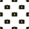 Overnight Bag Banknotes Seamless Pattern
