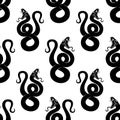 Seamless pattern with black snakes.