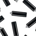 Seamless pattern of black spray cans on a white background. Vector illustration