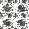 Seamless pattern of black sunflower seeds Royalty Free Stock Photo