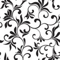 Seamless pattern with black tracery on a white background Royalty Free Stock Photo