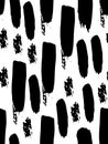 Seamless pattern in black and white colors. Spots and stripes. Abstract background. Ink and brush. Hand drawn. Royalty Free Stock Photo