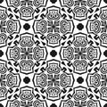 SEAMLESS PATTERN BLACK AND WHITE FLOWER with white backgrounds Royalty Free Stock Photo