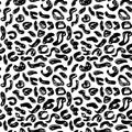 Seamless pattern black white leopard panther fur design, abstract simple lines scandinavian style background grunge texture. trend