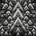 Seamless pattern with black and white triangles. Vector illustration