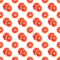 Seamless pattern from bloody oranges whole, sliced and cut in half isolated on white background. Red sicilian orange Royalty Free Stock Photo