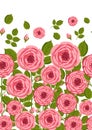 Seamless pattern with blooming roses. Vector floral illustration for postcard, poster, fabric, wrapping paper, decor etc Royalty Free Stock Photo