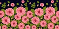 Seamless pattern with blooming roses. Vector floral illustration for postcard, poster, fabric, wrapping paper, decor etc Royalty Free Stock Photo