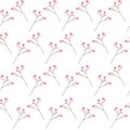 Seamless pattern of blossom twigs in trendy soft shades. Springtime abstract background texture