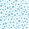 Seamless pattern with blue abstract spots, snowballs, blots. Vector illustration for the design of the winter season Royalty Free Stock Photo