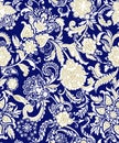 Seamless Pattern with blue background -043