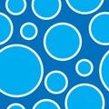 Seamless pattern with blue bubbles. Geometric circular shapes design background Royalty Free Stock Photo