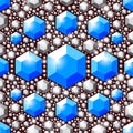 Seamless pattern blue crystals. Large and small faceted gemstones. Jewelry pattern.