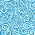 Seamless pattern blue cyan curles
