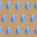 Seamless pattern of blue drops of rain, a cold, wet autumn design print Wallpaper design interior textile Royalty Free Stock Photo