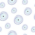 Seamless pattern with blue evil eye vector