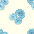 Seamless pattern with blue flowers roses and pearls Royalty Free Stock Photo