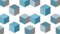 Seamless pattern of blue and gray cubes on a white background Royalty Free Stock Photo