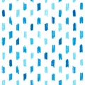 Seamless pattern with blue hand drawn crayon strokes.