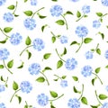 Seamless pattern with blue hydrangea flowers. Vector illustration. Royalty Free Stock Photo