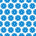 Seamless Pattern of Blue Indoor Balls for Pickleball