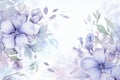 Seamless pattern with blue iris flowers, watercolor illustration Generative AI Royalty Free Stock Photo