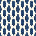 Seamless pattern from blue leaves. Strict flat design. Geometric background. Printing on fabric, wrapping paper. Vector Royalty Free Stock Photo